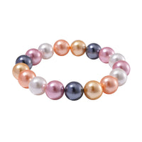 White Shell Pearl 12mm Stretch Bracelet