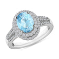 Luxoro Premium Mangoro Aquamarine and G-H I1 Diamond 2.30 ctw Ring in 14K White Gold (Size 10.0) - Sticky add to cart bar