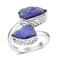 Artisan Crafted Rough Cut Tanzanite Bypass Ring in Sterling Silver (Size 10.0) 9.50 ctw - Sticky add to cart bar