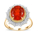 Luxoro AAAA Fire Opal, G-H I2 Natural Yellow and White Diamond 3.60 ctw Ring in 14K Yellow Gold - Sticky add to cart bar