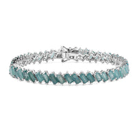 Grandidierite 10.60 ctw Bracelet in Rhodium Over Sterling Silver (6.50 In) (Del. in 8-10 Days)