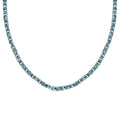 Betroka Blue Apatite and White Zircon 20.25 ctw Aqua Flow Necklace in Rhodium Over Sterling Silver 18 Inches - Sticky add to cart bar