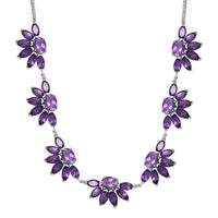GP Italian Garden Collection Premium African Amethyst 29.65 ctw Necklace in Rhodium Over Sterling Silver 18 Inches