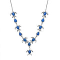 D'Joy Ceruleite 8.10 ctw Turtle Necklace in Rhodium Over Sterling Silver 18 Inches - Sticky add to cart bar