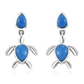 D'Joy Ceruleite 2.15 ctw Turtle Earrings in Rhodium Over Sterling Silver - Sticky add to cart bar