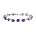 D'Joy Moroccan Amethyst 14.35 ctw Art and Deco Bracelet in Rhodium Over Sterling Silver (7.25 In) - Sticky add to cart bar