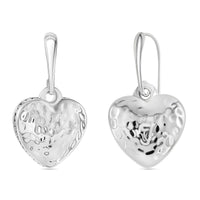 Heart Dangle Earrings in Sterling Silver 8 Grams