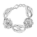 Sterling Silver Rose Bracelet (6.50 In) (16.76 g) - Sticky add to cart bar