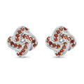 Mozambique Garnet 0.50 ctw Knot Stud Earrings in Rhodium Over Sterling Silver - Sticky add to cart bar
