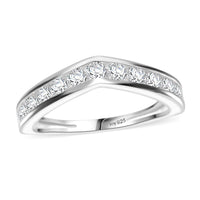 Simulated Diamond Wishbone Ring in Sterling Silver (Size 10.0) 1.15 ctw