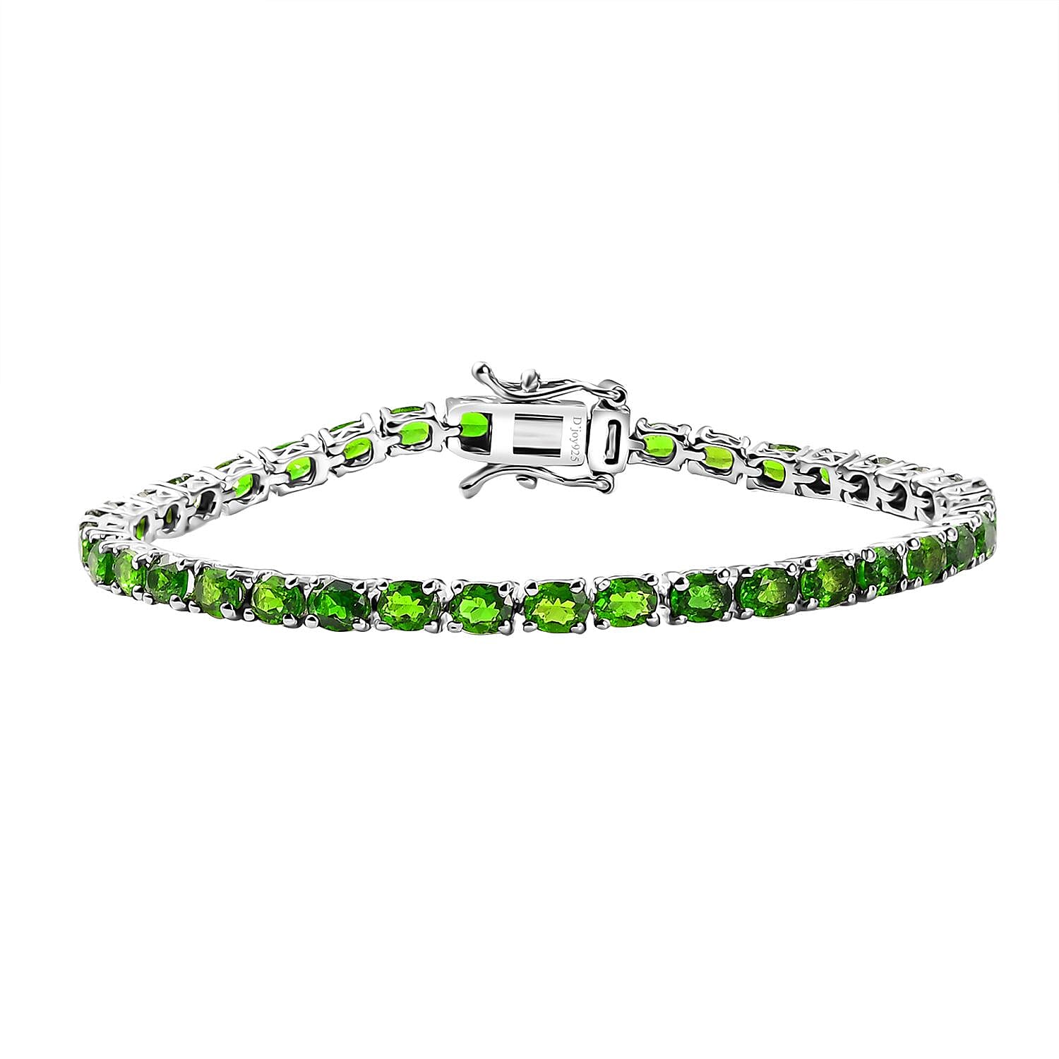 Chrome Diopside 6.60 ctw Tennis Bracelet in Rhodium Over Sterling Silve (6.50 In) (Del. in 8-10 Days)
