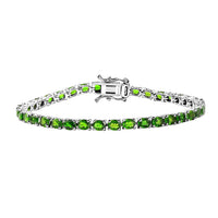 Chrome Diopside 6.60 ctw Tennis Bracelet in Rhodium Over Sterling Silve (6.50 In) (Del. in 8-10 Days)