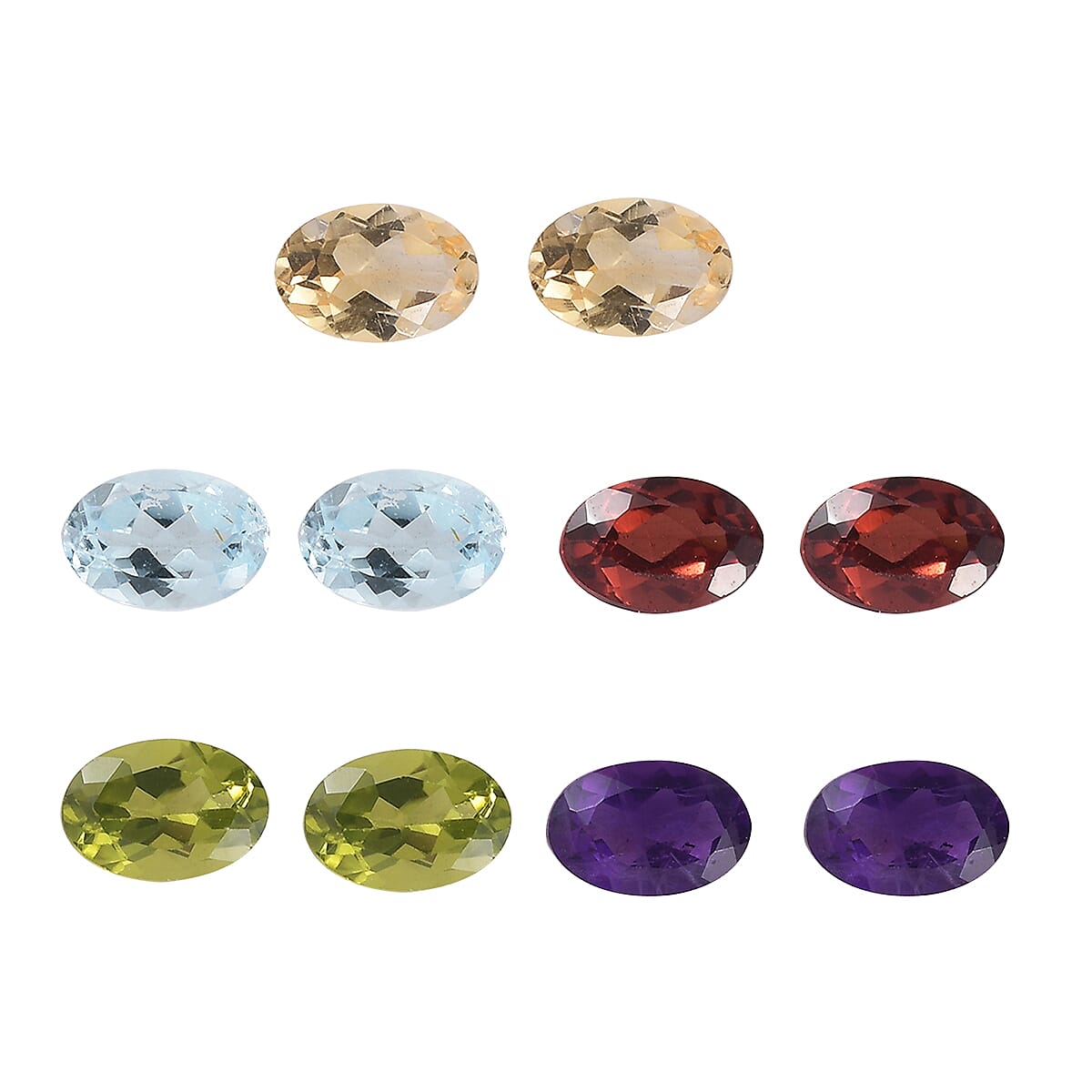 Premium Multi Gemstone Set of 10 (Ovl 6x4 mm) 4.21 ctw