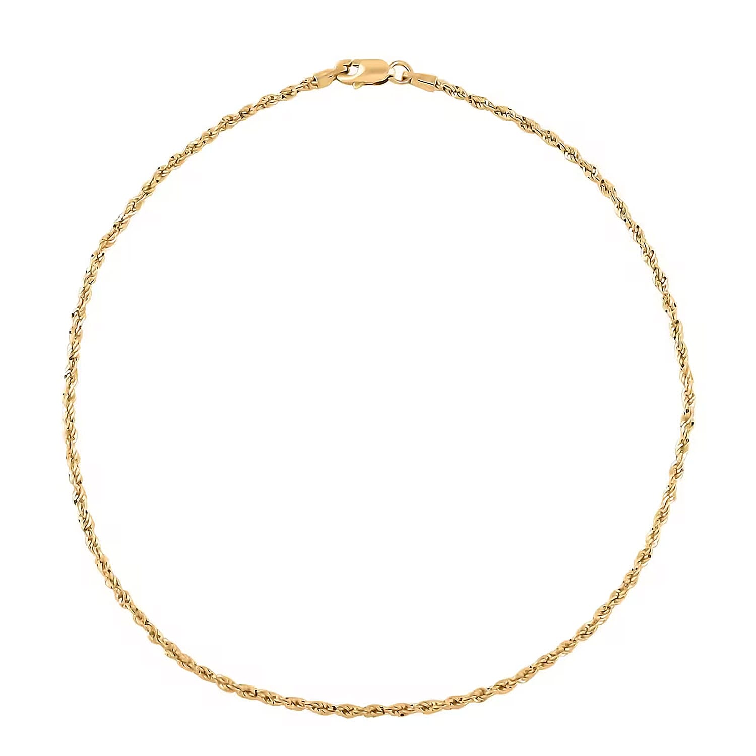 Rope Anklet in 14K Yellow Gold 10 Inches 1.0 Grams