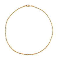 Rope Anklet in 14K Yellow Gold 10 Inches 1.0 Grams