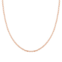 Chain Necklace in 14K Rose Gold Over Sterling Silver 20 Inches 3 Grams