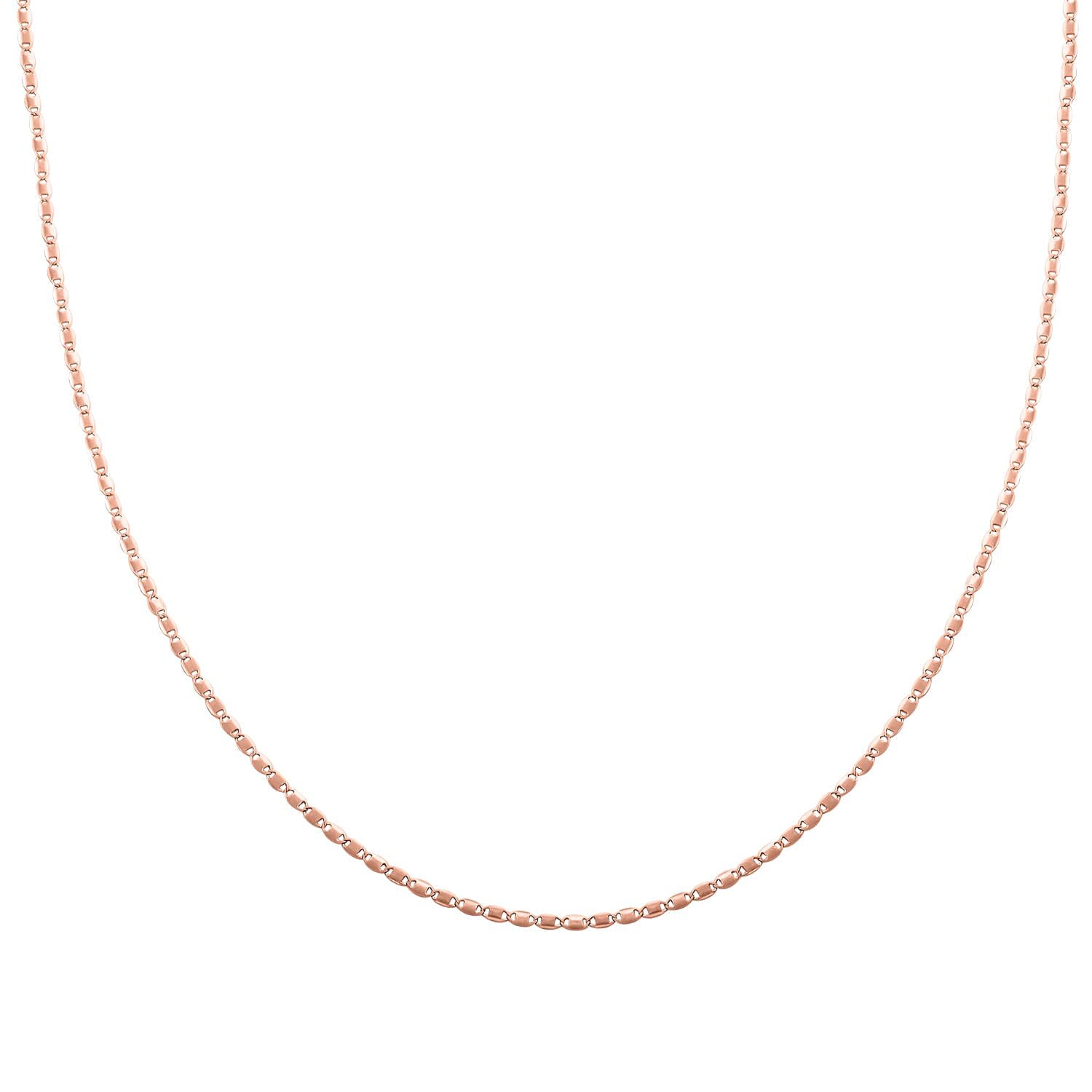 Chain Necklace in 14K Rose Gold Over Sterling Silver 24 Inches 2.60 Grams