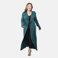 Badgley Mischka Trench Overcoat with Fabric Belt - Teal S - Sticky add to cart bar