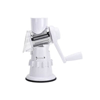 3-in-1 Safe and convenient Vegetable Chopper with 3 Drum Blades - White