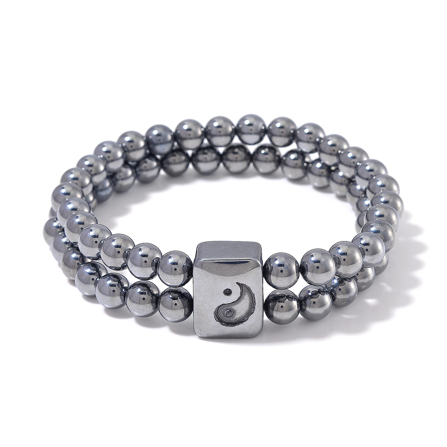 Terahertz 200.00 ctw Carved and Beaded Stretch Men's Bracelet (8-8.5In)