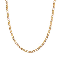 6mm Figaro Chain Necklace in ION Plated YG Stainless Steel 24 Inches