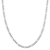 6mm Figaro Chain Necklace in Stainless Steel 28 Inches