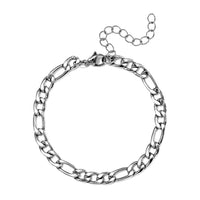 Figaro Chain Bracelet in Stainless Steel (7.00-9.00In)