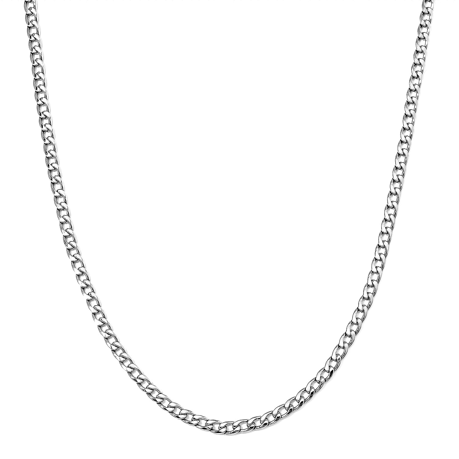 6mm Cuban Chain Necklace in Stainless Steel 28 Inches