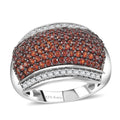 Karis Mozambique Garnet and White Zircon 1.50 ctw Cluster Ring in Platinum Bond - Sticky add to cart bar
