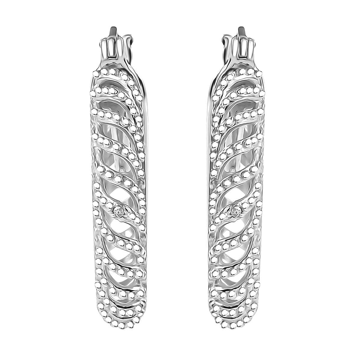 Karis Diamond Accent Milgrain Hoop Earrings