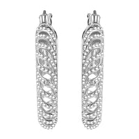 Karis Diamond Accent Milgrain Hoop Earrings