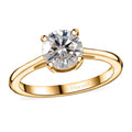 Moissanite (Rnd 6.5mm) Solitaire Ring in Rhodium Over Sterling Silver (Size 5.0) 0.90 ctw - Sticky add to cart bar