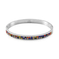 Multi Color Austrian Crystal Bangle Bracelet in Stainless Steel (7.50 In) - Sticky add to cart bar