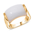 Natural Jade 15.15 ctw Ring in Vermeil Yellow Gold Over Sterling Silver (Size 10.0) - Sticky add to cart bar