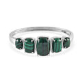 African Malachite Bangle Bracelet in Stainless Steel (6.50 In) 42.30 ctw - Sticky add to cart bar