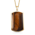 Yellow Tigers Eye 12.00 ctw Necklace 22-24 Inches in Stainless Steel - Sticky add to cart bar