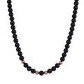 Black Obsidian Beaded Necklace 20 Inches in 14K RG Over Copper and Stainless Steel Lock 330.00 ctw - Sticky add to cart bar