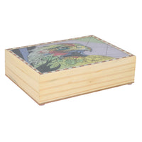 Original Gemstones Painted Jewellery Box with size 7x5x2 along with decorative  Wood Chips o Edges