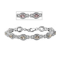 D'Joy AAA Turkizite and Moissanite 7.20 ctw Art and Deco Bracelet in Rhodium Over Sterling Silver (7.25 In) - Sticky add to cart bar