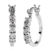 Simulated Diamond 2.00 ctw Hoop Earrings in Stainless Steel