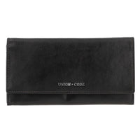 UNION CODE RFID Protected 100% Genuine Leather Wallet with Snap Closure