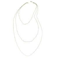 Apatite 3 Layer Necklace 17 Inches in 14K Yellow Gold Over Sterling Silver 11.80 Grams 51.00 ctw