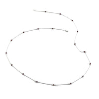 Ruby Station Necklace 36 Inches in Sterling Silver 6.00 ctw