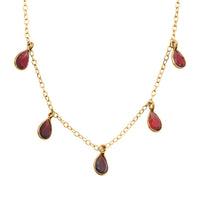 Sapphire Drop Necklace 17 Inches in 14K Yellow Gold Over Sterling Silver 1.70 ctw