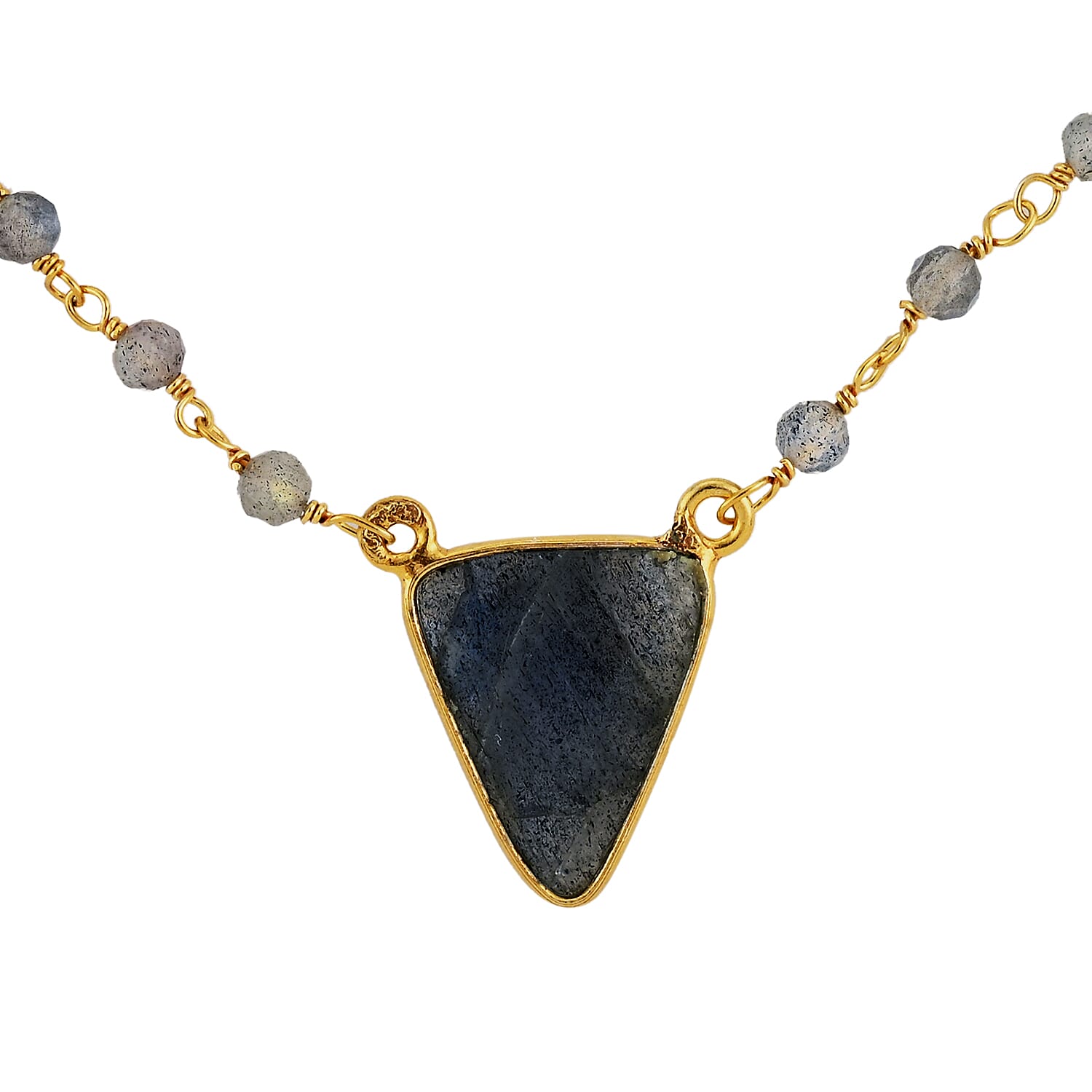 Malagasy Labradorite Necklace 18 Inches in 14K Yellow Gold Over Sterling Silver 8.55 ctw