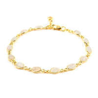 Moonstone Bracelet in 14K YG Over Sterling Silver (7.00 In) 3.00 ctw
