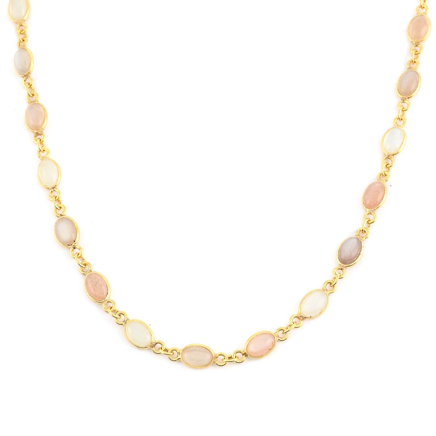Moonstone Necklace 18 Inches in 14K Yellow Gold Over Sterling Silver 8.60 Grams 12.60 ctw (1)