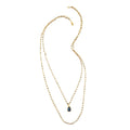 Malagasy Labradorite Double Layer Necklace 29 Inches in 14K Yellow Gold Over Sterling Silver 13.20 Grams 25.50 ctw - Sticky add to cart bar