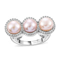Karis Pink Fresh Water Pearl Fancy Ring in Platinum Bond (Size 10.0) - Sticky add to cart bar