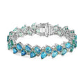 Peacock Quartz, Peridot 2 Row Bracelet in Rhodium Over Sterling Silver (6.50 In) 38.50 ctw - Sticky add to cart bar